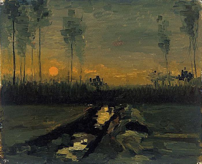 Vincent Van Gogh Landscape at sunset